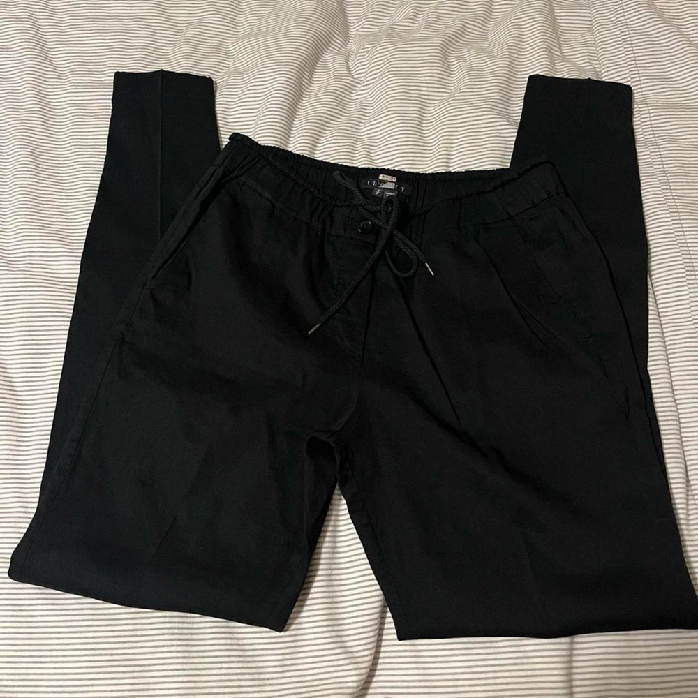Theory Black Drawstring Pants